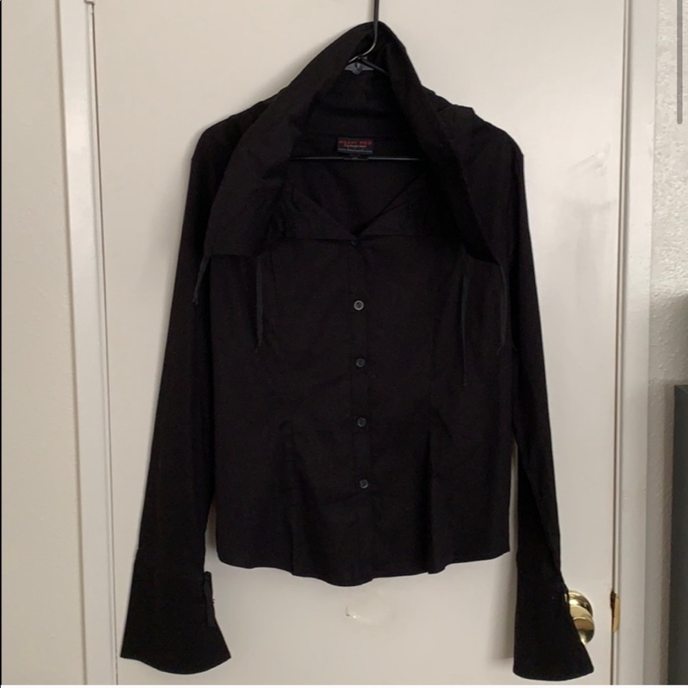 Heavy Red Couture Noir Gothic Long Sleeve Top - Picture 1 of 8